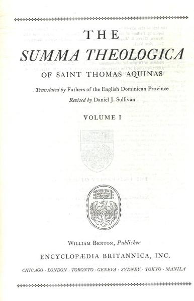 The Great Books The Summa Theologica (2 Volumes)