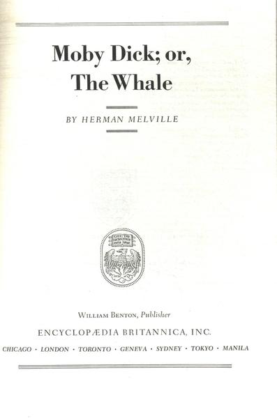 Great Books Moby Dick; Or, The Whale