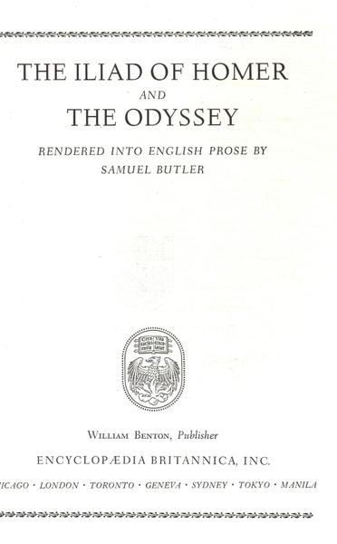 Great Books The Iliad Of Homer - The Odyssey