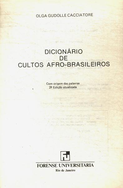 Dicionário De Cultos Afro-Brasileiros (1977)