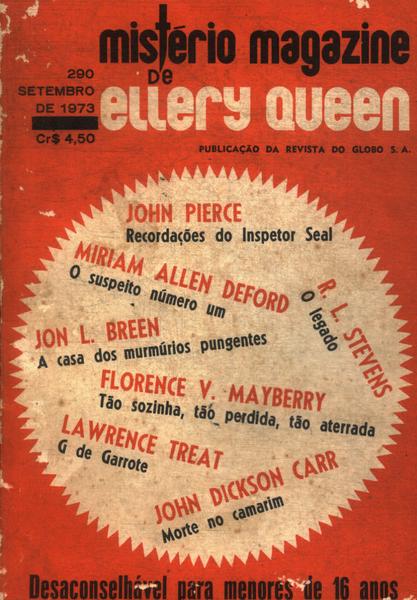 Mistério Magazine De Ellery Queen Nº 290
