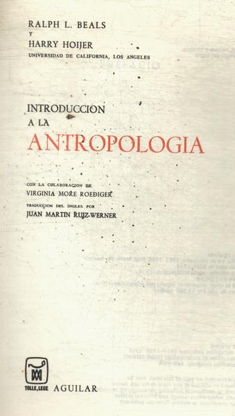 Introduccion A La Antropologia