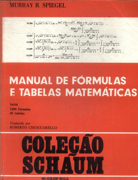Manual De Fórmulas E Tabelas Matemáticas (1981)