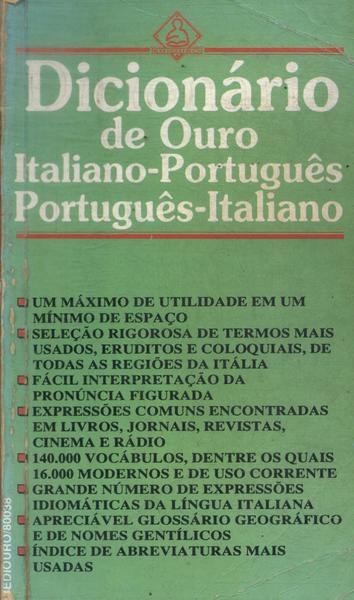 Dicionário De Ouro Italiano-português Português-italiano (1985)