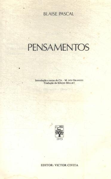 Os Pensadores: Blaise Pascal