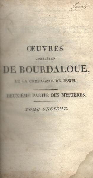 Oeuvres Completes De Bourdaloue Tomo 11