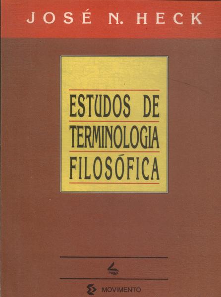 Estudos De Terminologia Filosófica