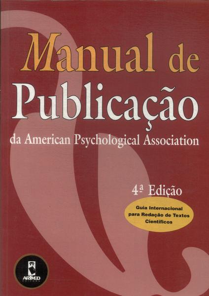 Manual De Publicação Da American Psychological Association