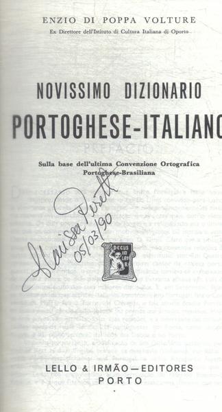 Novissimo Dizionario Portoghese-italiano (1985)