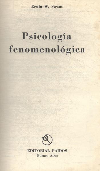 Psicología Fenomenológica