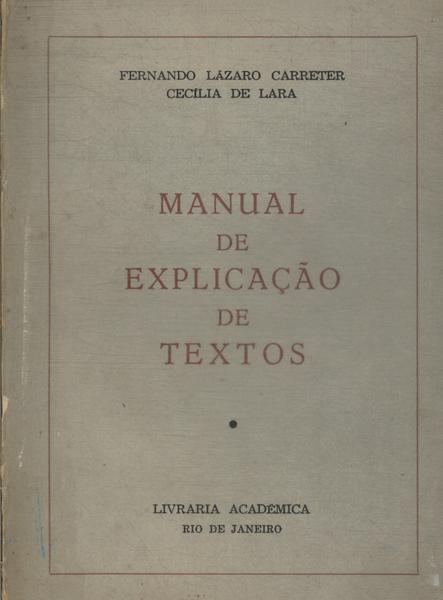 Manual De Explicação De Textos Vol 1