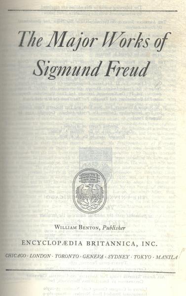Great Books: The Major Works Of Sigmund Freud