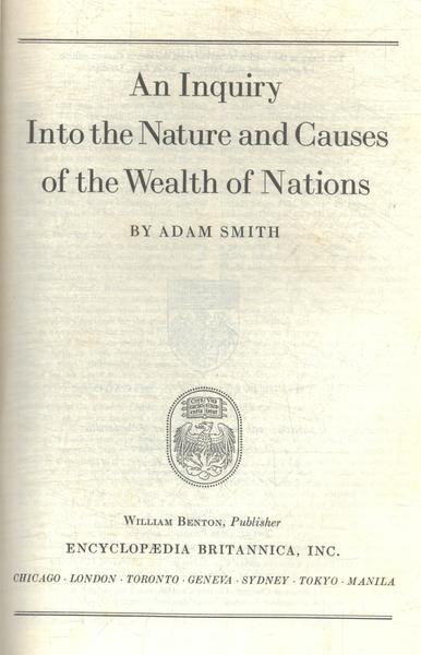 Great Books: An Inquiry Into The Nature And Causes Of The Wealth Of Nations