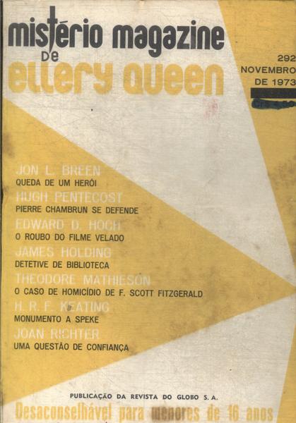 Mistério Magazine De Ellery Queen Nº 292