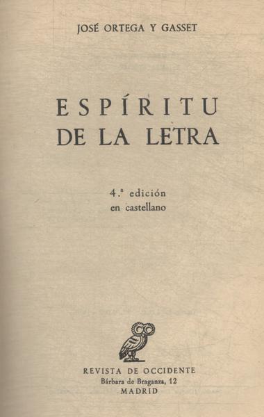 Espiritu De La Letra