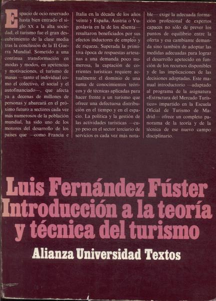 Introducción A La Teoría Y Técnica Del Turismo (1985)
