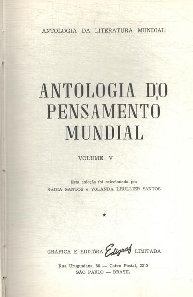 Antologia Do Pensamento Mundial Vol 5