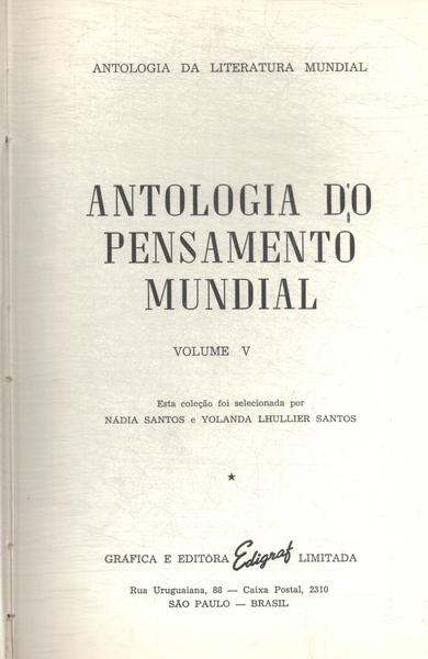 Antologia Do Pensamento Mundial Vol 5