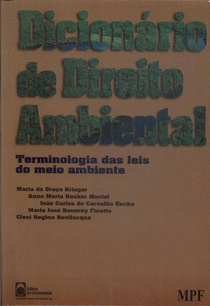 Dicionário De Direito Ambiental (1998 - Acompanha Cd)