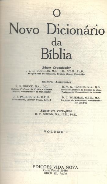 O Novo Dicionário Da Bíblia (3 Volumes)