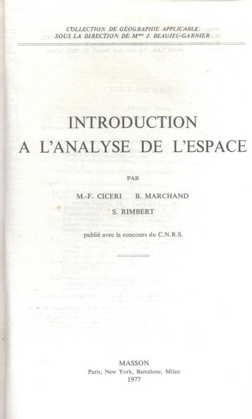 Introduction À L'Analyse De L'Espace