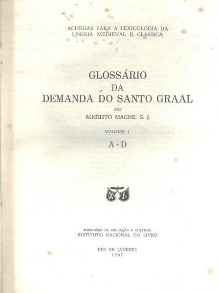 Glossário Da Demanda Do Santo Graal Vol 1