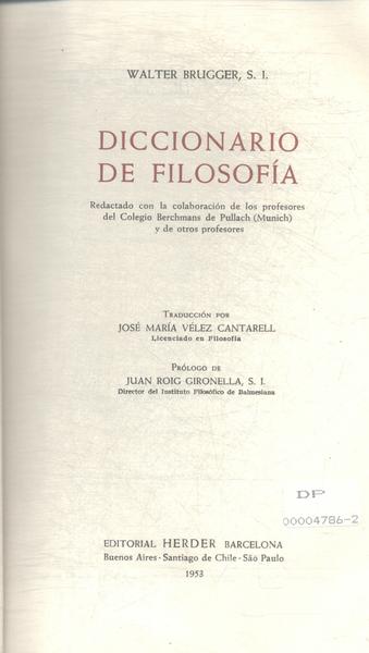 Diccionario De Filosofia (1953)