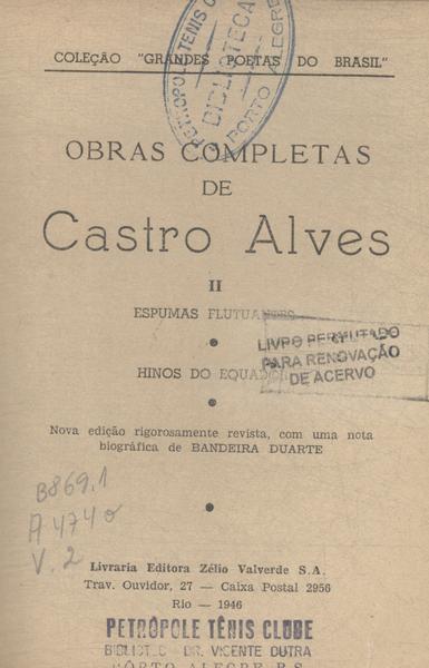 Obras Completas De Castro Alves Vol 2