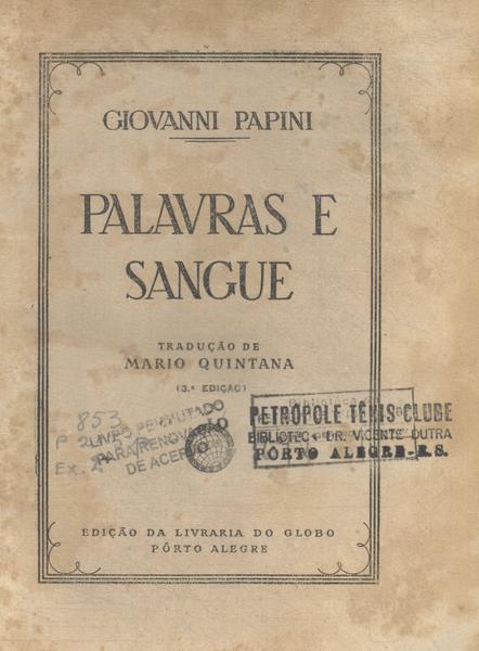 Palavras E Sangue