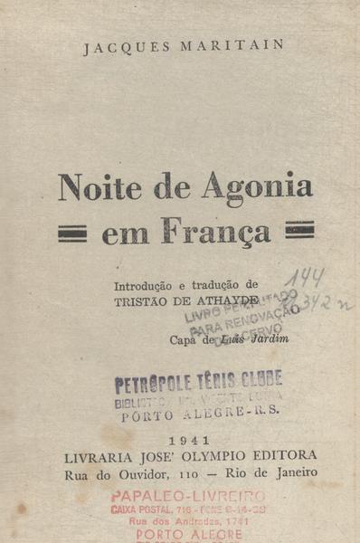 Noite De Agonia Em França