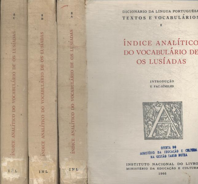 Índice Analítico Do Vocabulário De Os Lusíadas (3 Volumes)