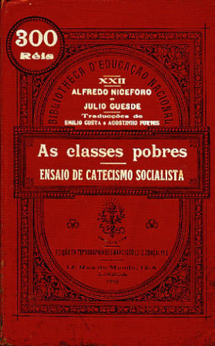 AS CLASSES POBRES, ENSAIO DE CATECISMO SOCIALISTA