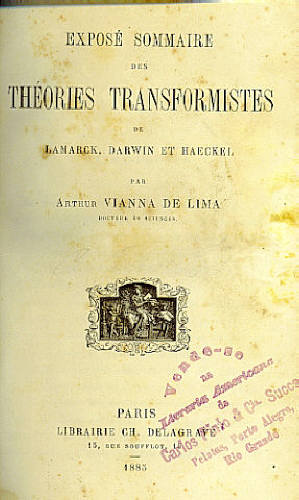 EXPOSÉ SOMMAIRE DES THÉORIES TRANSFORMISTES DE LAMARCK, DARWIN ET HAECKEL