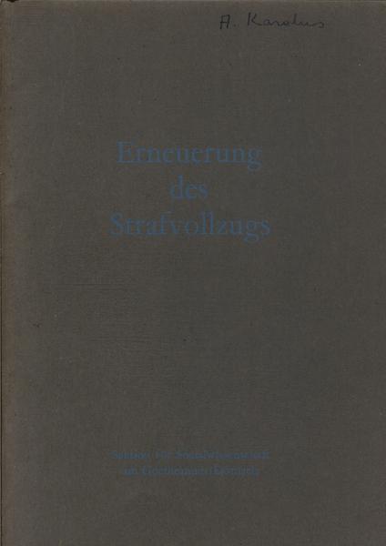 Erneuerung Des Strafvollzugs (1963)