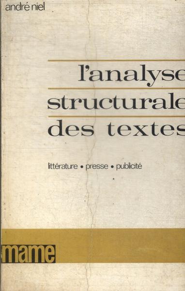 L'Analyse Structurale Des Textes