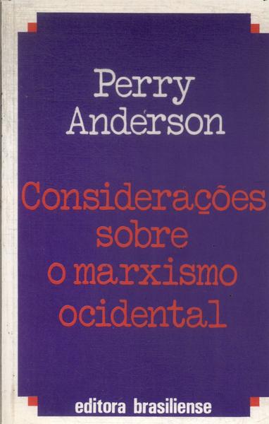 Considerações Sobre O Marxismo Ocidental