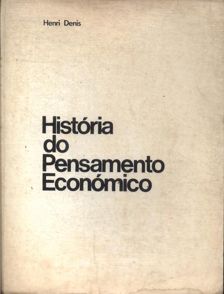 História Do Pensamento Económico