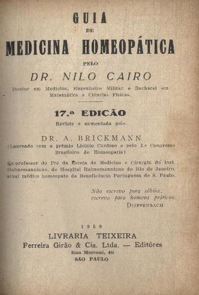 Guia De Medicina Homeopática (1959)