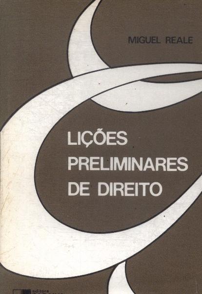 Lições Preliminares De Direito (1995)