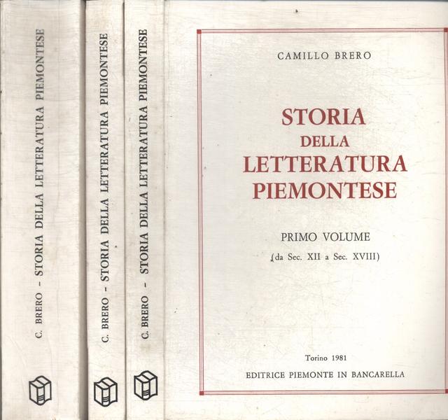 Storia Della Letteratura Piemontese (3 Volumes)
