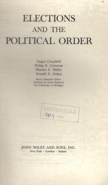 Elections And The Political Order
