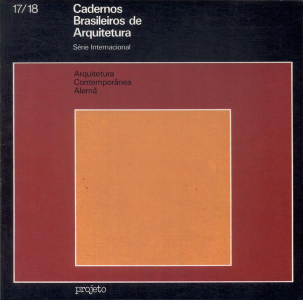 Cadernos Brasileiros De Arquitetura Vol 17/18 (1986)