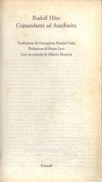 Comandante Ad Auschwitz