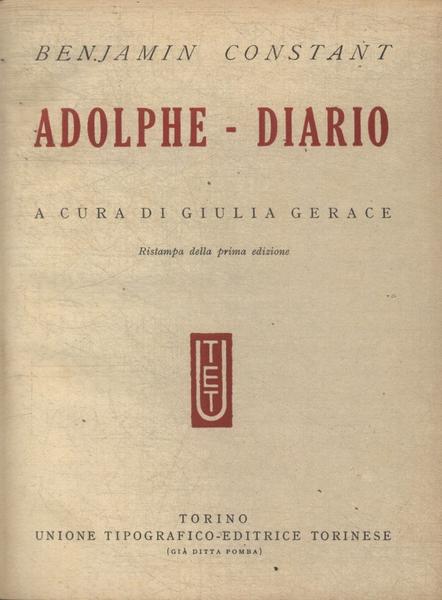 Adolphe - Diario