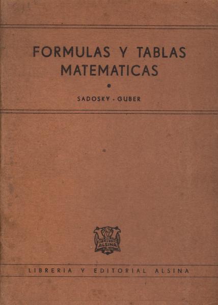 Formulas Y Tablas Matematicas (1966)
