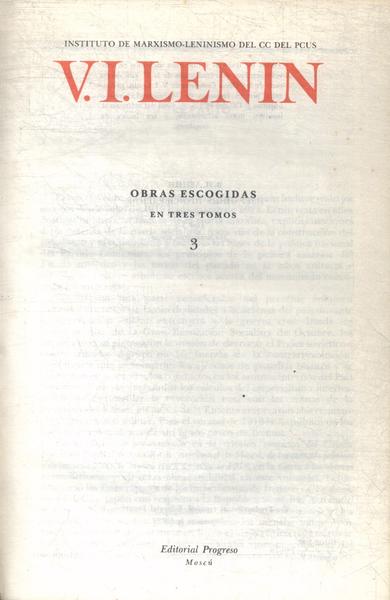 Obras Escogidas Vol 3