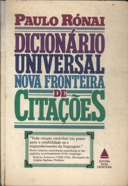 Dicionário Universal Nova Fronteira De Citações (1985)
