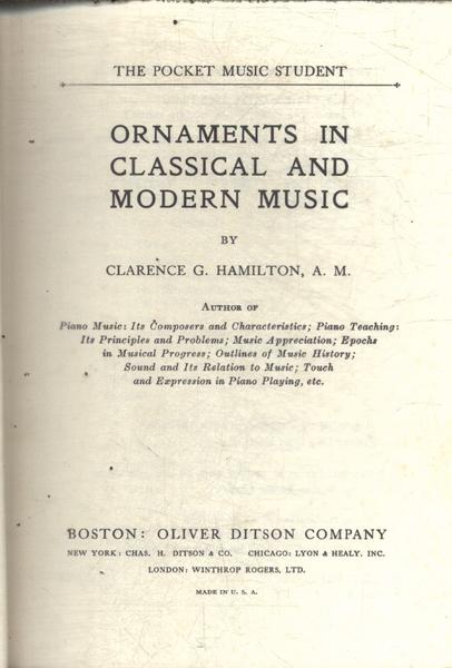 Ornaments In Classical And Modern Music