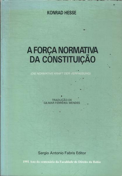 A Força Normativa Da Constituição (1991)