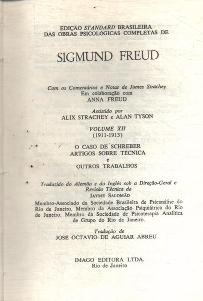 O Caso De Schreber - Artigos Sobre Técnica - Outros Trabalhos